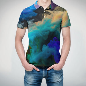 Colorful Clouds Straight Polo Shirt