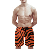 Orange Zebra Print Casual Beach Shorts