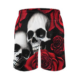 Men's Skulls and Roses Casual Beach Shorts