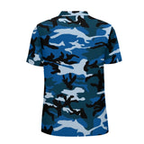 Blue Camo Straight Polo Shirt