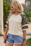 Leopard Contrast Ruffled Top