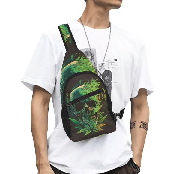 Weed Skull Chest Bag