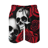 Men's Skulls and Roses Casual Beach Shorts