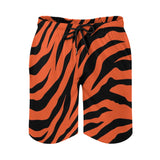 Orange Zebra Print Casual Beach Shorts