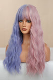 13*1" Full-Machine Wigs Synthetic Long Wave 26" in Blue/Pink Split Dye