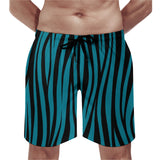 Men's Print Casual Beach Shorts - Blue