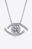 Moissanite Evil Eye Pendant 925 Sterling Silver Necklace