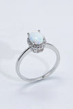 925 Sterling Silver 4-Prong Opal Ring