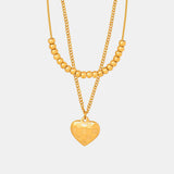 Heart Pendant Double-Lrayed Necklace