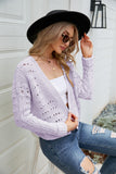 Open Front Cuffed Cropped Cardigan