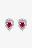 2 Carat Moissanite Teardrop Stud Earrings in Rose