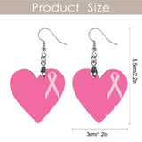 Breast Cancer Wooden Earrings Pendant