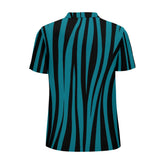 Striped Straight Polo Shirt - Blue