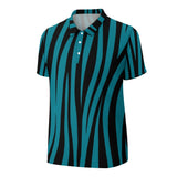 Striped Straight Polo Shirt - Blue