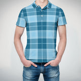 Blue Plaid Polo Straight Shirt