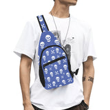 Blue Skulls Chest Bag