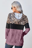 Leopard Color Block Hoodie