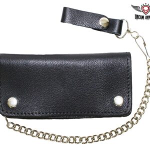 Heavy Duty Black Leather Motorcycle Chain Wallet
