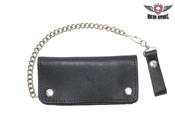 Heavy Duty Black Leather Motorcycle Chain Wallet - Image 2