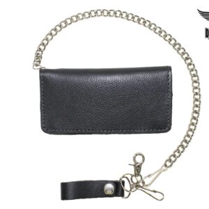 Heavy Duty Black Leather Chain Wallet